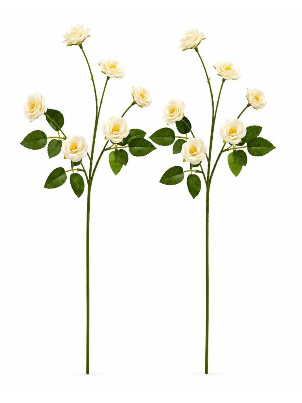 Creamy White Mini Spray Roses Artificial Rose Stems Small Faux Flowers Wedding